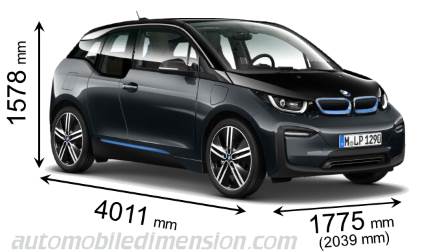 Dimension BMW i3 2018 avec longueur, largeur et hauteur