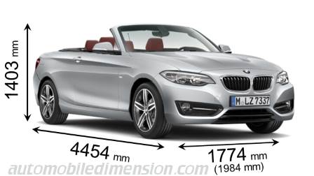 BMW 2 Cabrio 2015 mått