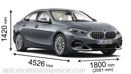 Dimensioni BMW 2 Gran Coupe 2020 con lunghezza, larghezza e altezza