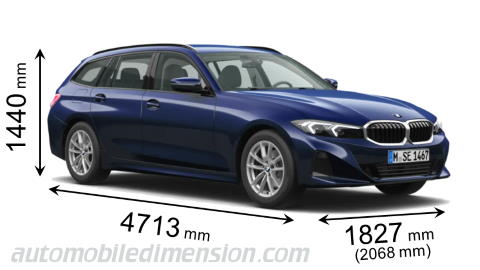 Dimensioni BMW 3 Touring 2023 con lunghezza, larghezza e altezza