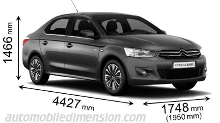 Citroen C-Elysee 2013 dimensions