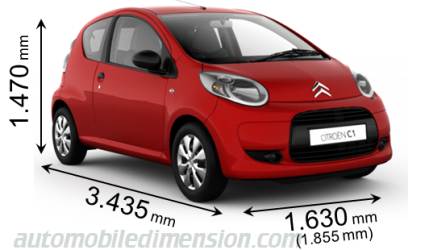 Citroen C1 dimensions, boot space and similars