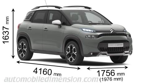 Citroen C3 Aircross 2021 dimensions with length, width and height