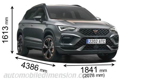 CUPRA Ateca 2020 dimensions with length, width and height