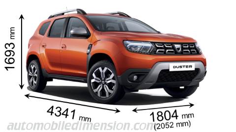 Dacia Duster 2022 dimensions