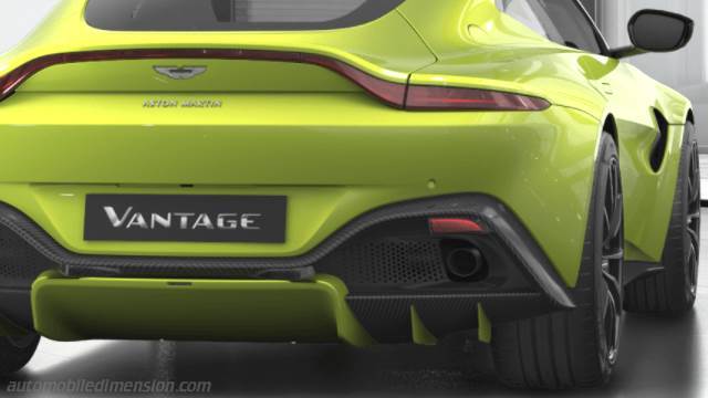 Dettaglio esterno dell'Aston-Martin Vantage Coupe