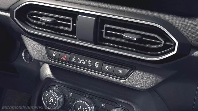 Interieur detail van de Dacia Sandero