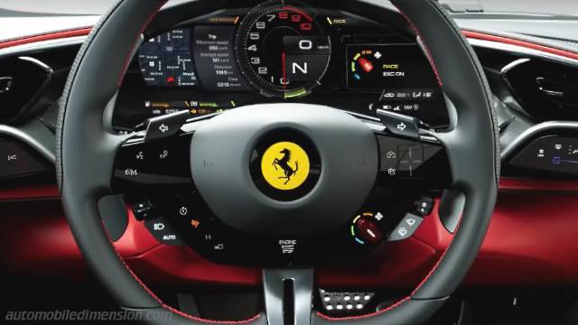 Dettaglio interno della Ferrari 296 GTB