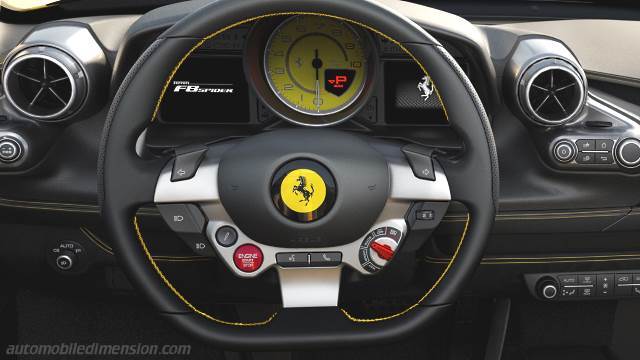 Interiör detalj av Ferrari F8 Spider