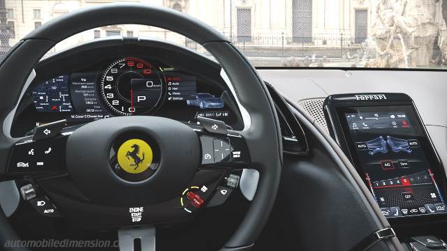 Interieur detail van de Ferrari Roma