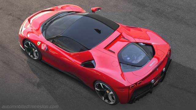 Interieur detail van de Ferrari SF90 Stradale