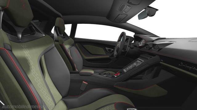 Interieur detail van de Lamborghini Huracán Sterrato