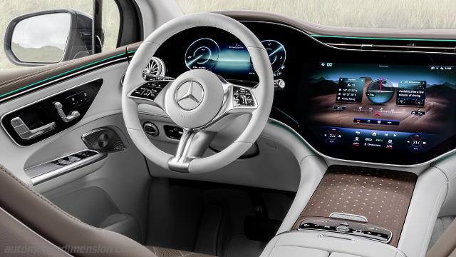 Interieur detail van de Mercedes-Benz EQE SUV