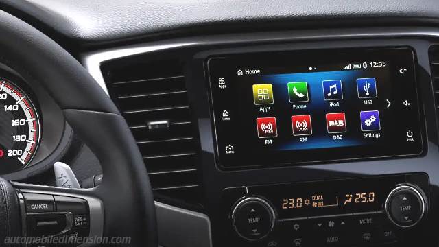 Interieur detail van de Mitsubishi L200