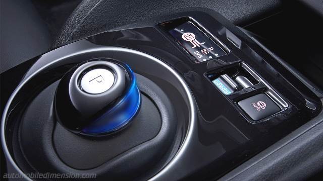 Interior detail of the Nissan Leaf