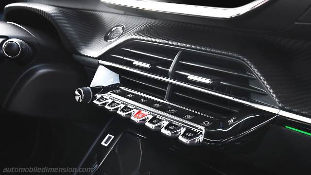 Interior detail of the Peugeot 208