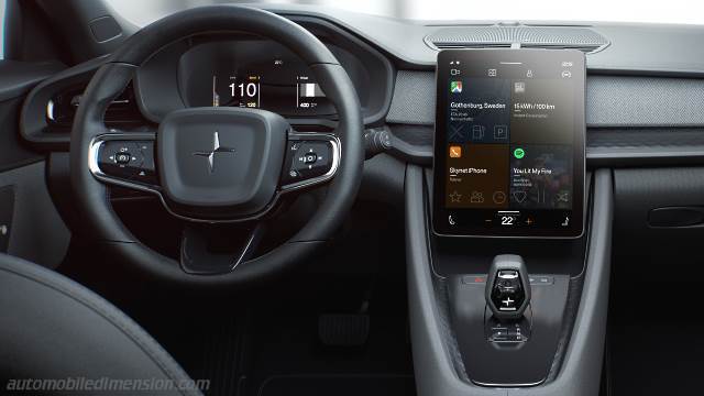 Interieur detail van de Polestar 2-