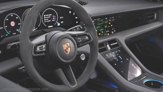 Interieur detail van de Porsche Taycan