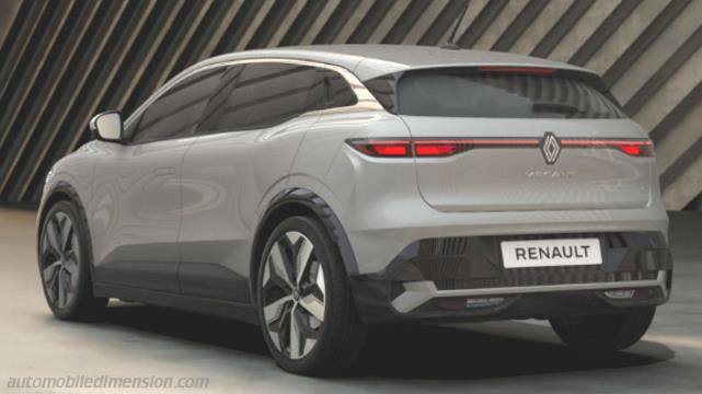 Renault Megane E Tech Electric 2022 Abmessungen und Kofferraumvolumen