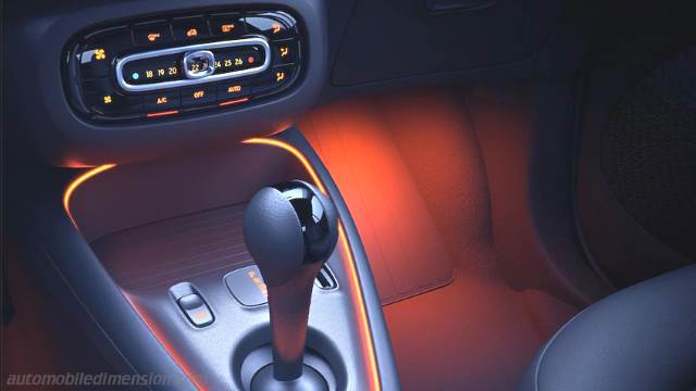 Interieur detail van de Smart EQ fortwo