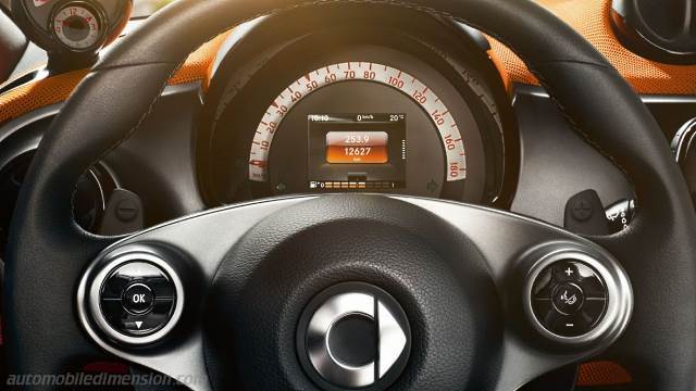 Interieur detail van de Smart fortwo