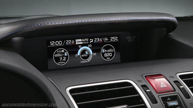 Interior detail of the Subaru Levorg