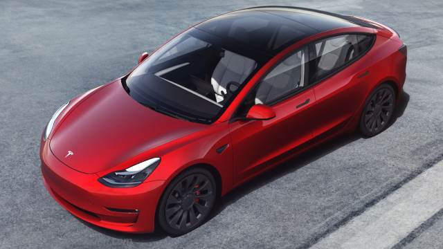 Exteriör av Tesla Model 3