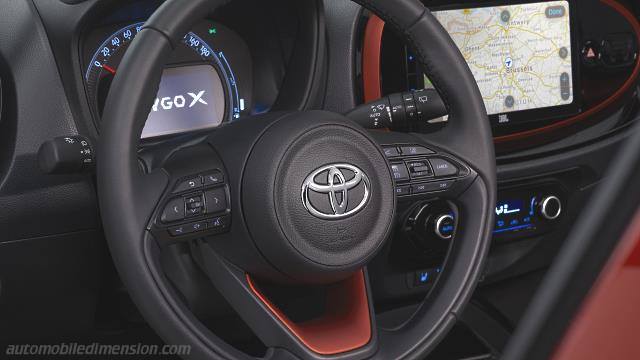 Interieur detail van de Toyota Aygo X