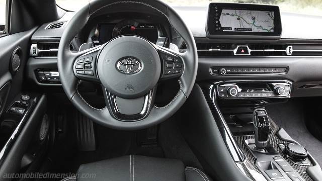 Interieur detail van de Toyota GR Supra