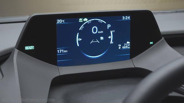 Interieur detail van de Toyota Prius