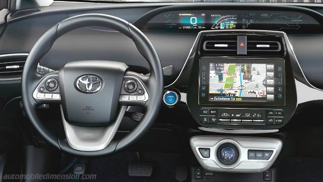Interieur detail van de Toyota Prius Plug-in Hybrid