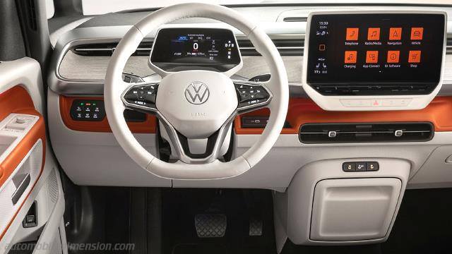 Interieur detail van de Volkswagen ID. Buzz