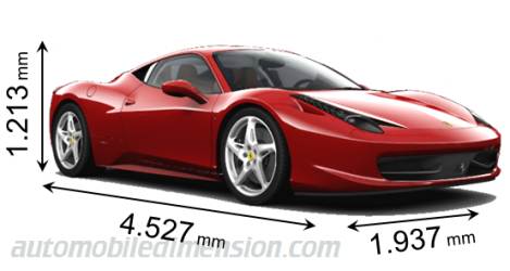 Ferrari 458 Italia 2010 dimensions