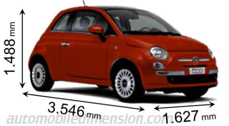 Fiat 500 2008 Abmessungen