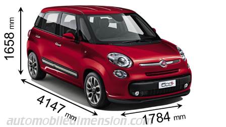 Fiat 500L 2012 afmetingen