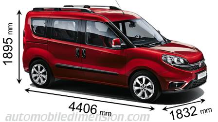 Fiat Doblò 2015 dimensions with length, width and height