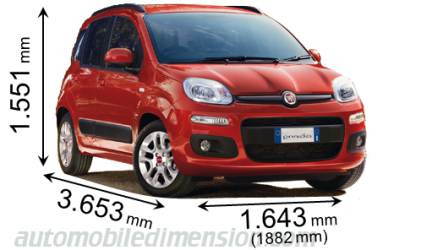 Fiat Panda 2012 dimensions
