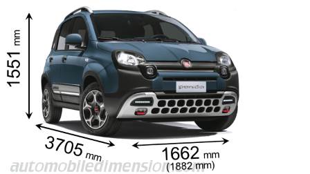 Fiat Panda Cross 2021 afmetingen met lengte, breedte en hoogte