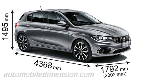 Fiat Tipo 5-door dimensions, boot space and electrification