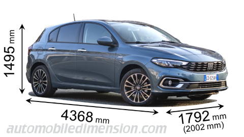 Fiat Tipo 5-door dimensions, boot space and electrification