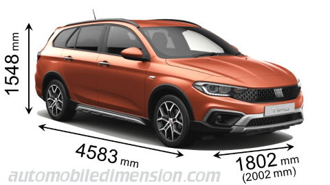 Fiat Tipo SW Cross 2022 Abmessungen mit Länge, Breite und Höhe