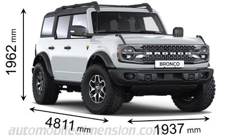 Ford Bronco Länge x Breite x Höhe