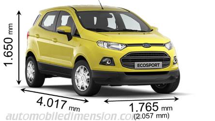 Ford EcoSport 2016 Abmessungen