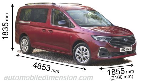 Dimensioni Ford Grand Tourneo Connect 2022 con lunghezza, larghezza e altezza