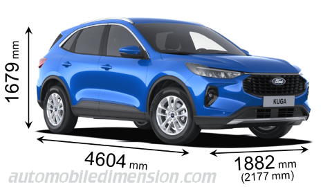 Ford Kuga 2024 mått med längd, bredd och höjd