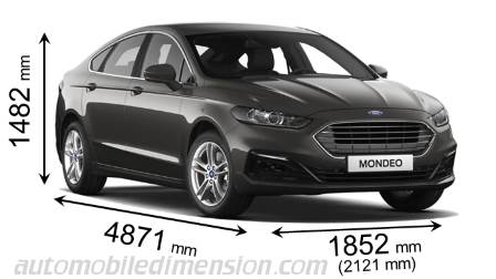 Dimensions of Ford cars showing length, and height