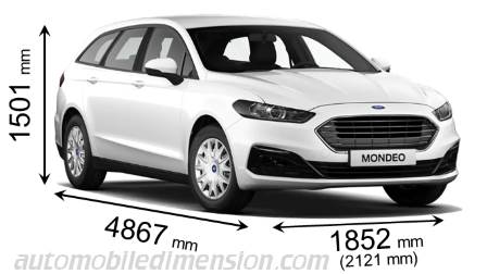 Dimensions of Ford cars showing length, and height