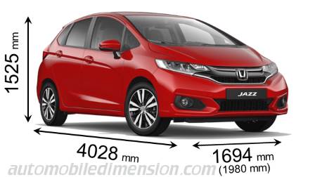 Honda Jazz 2018 dimensions