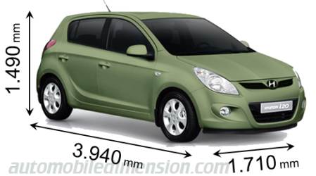Hyundai i20 2009 dimensions