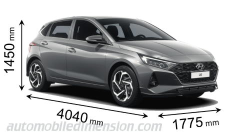 Taille de la Hyundai i20 2021